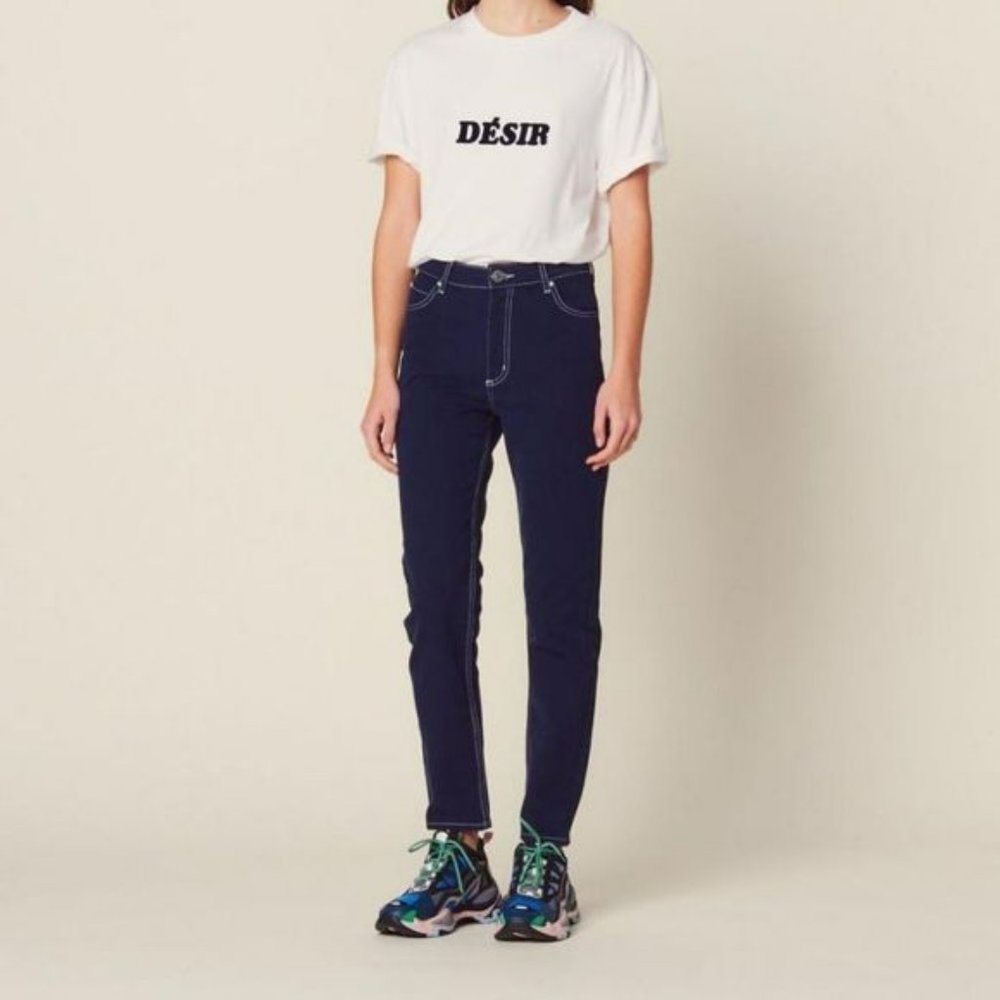 SANDRO Celestine?Contrast?Straight Jeans